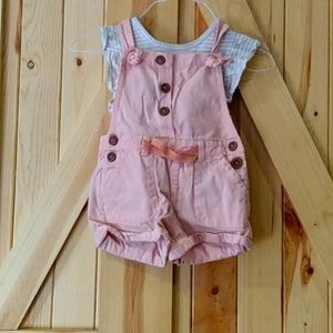 Cute peach colored coveralls set with shirt